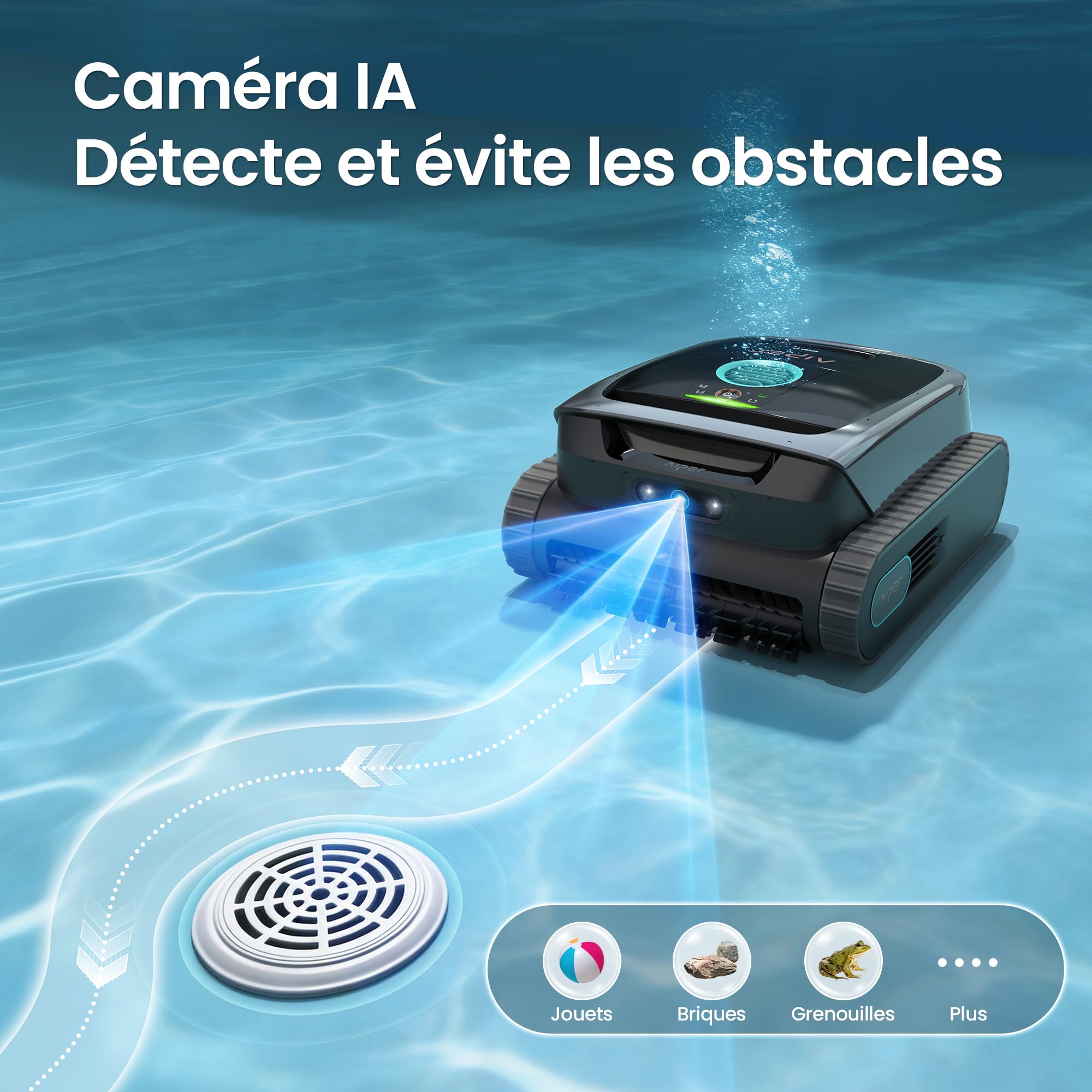 (Nouveau 2026) Aiper Scuba V3 Robot Piscine Fond et Parois avec Vision par IA, Aspirateur Robot Piscine sans Fil Léger avec App, Filtre 3 μm, Idéal pour Piscines Jusqu’à 200 m²