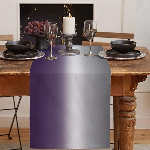 Miniatura 10 de Camino de mesa de centro de 70 pulgadas de largo azul gris degradado casa de arpillera camino de mesa para decoración del hogar manualidades para la