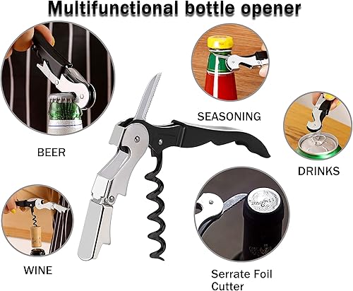 Miniatura 5 de 12 paquetes de abridor de vino, el mejor abridor de botellas para cerveza o vino, sacacorchos de acero inoxidable tres en uno, la elección favorita