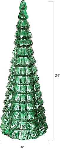 Miniatura 3 de Sweet Summer Living Mesa, centro de mesa, árbol de Navidad decorativo bosque de 9 pulgadas de ancho x 24 pulgadas de alto vidrio de mercurio