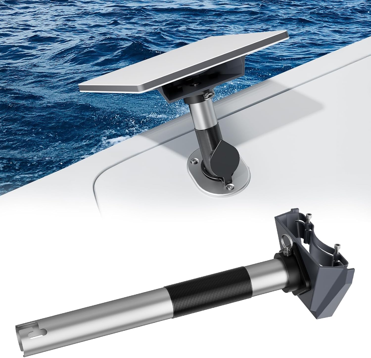 Starlink Mini Mount, Marine-Grade 360° Swivel Fishing Rod Holder Mount for Satellite Dish, Heavy-Duty & Lockable Starlink Mini Mounting Kit Starlink Mini Accessories for Boat Yacht Sailboat Trawler