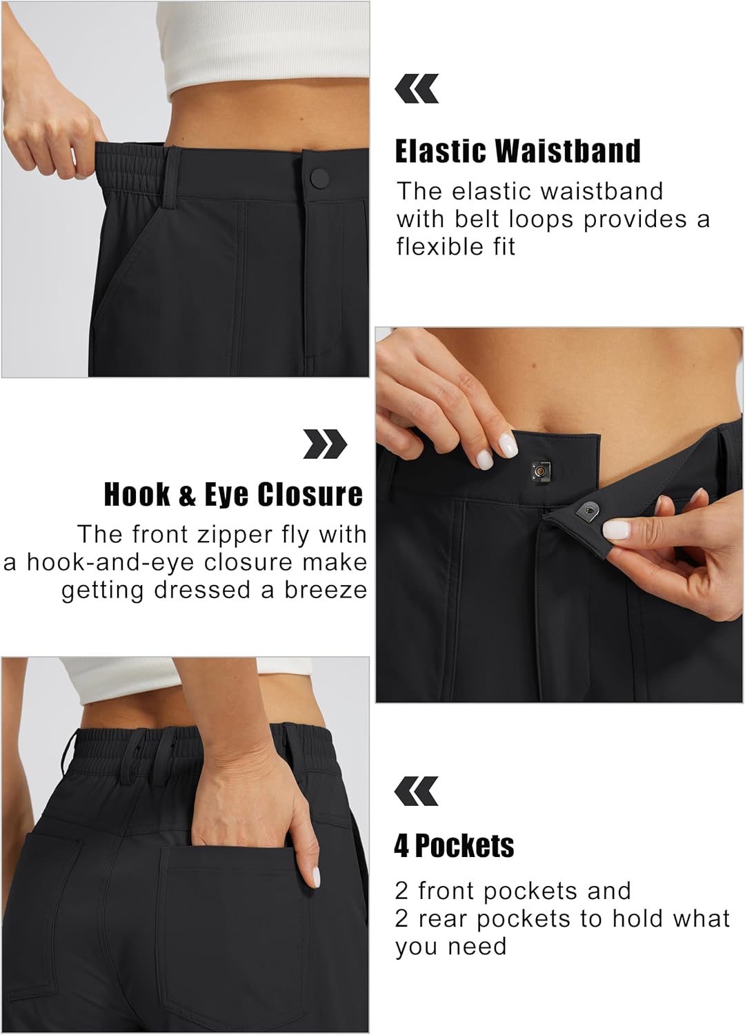 Libin Women's Capri Pants Lightweight Wide Leg Business Casual Pants Lounge Work Travel Hiking Walking with Pockets - Image 4