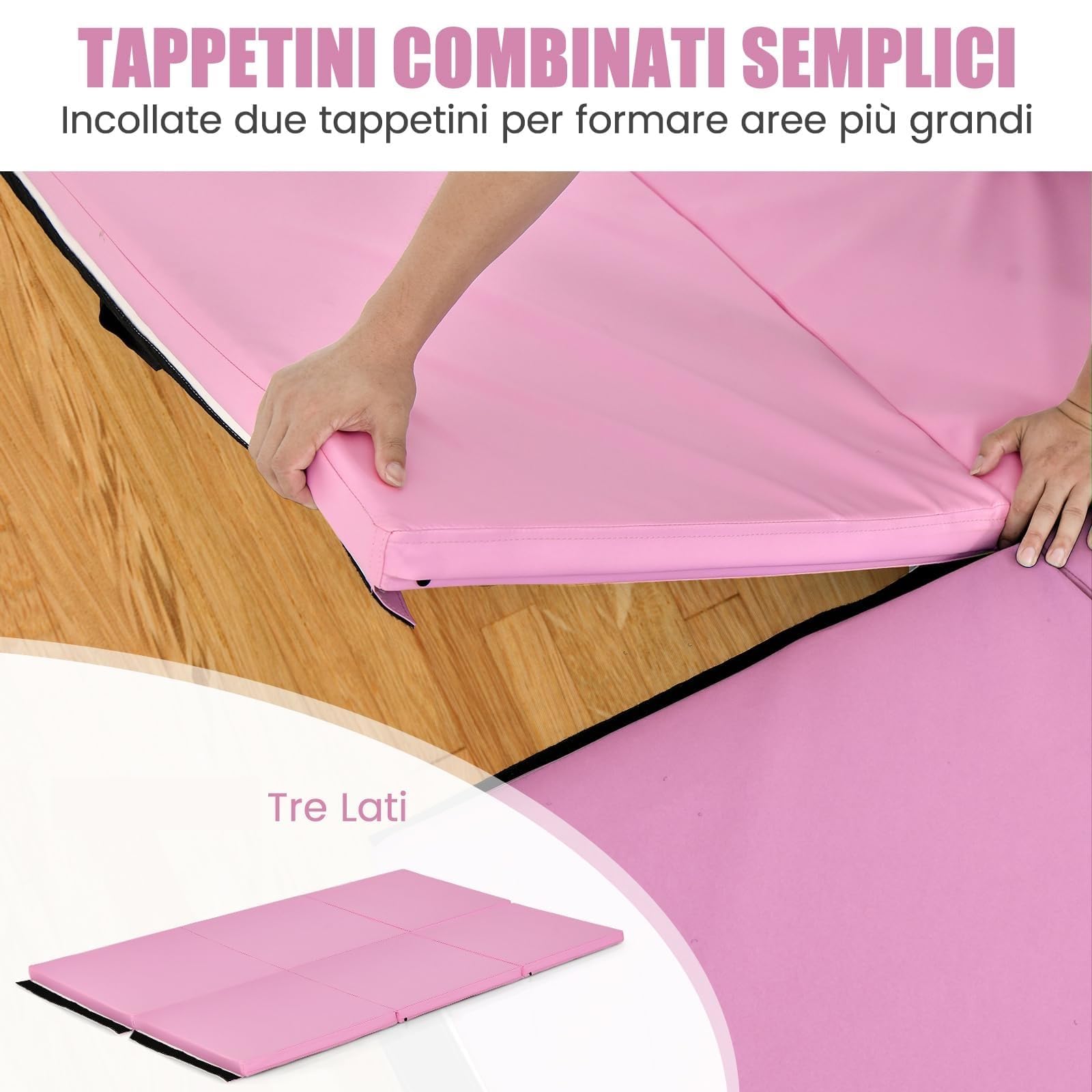 Tappetino Yoga Pieghevole 180x60x5 Cm - Imbottitura EPE, Con Cerniera E Maniglie, Per Casa E Palestra - Foto 10