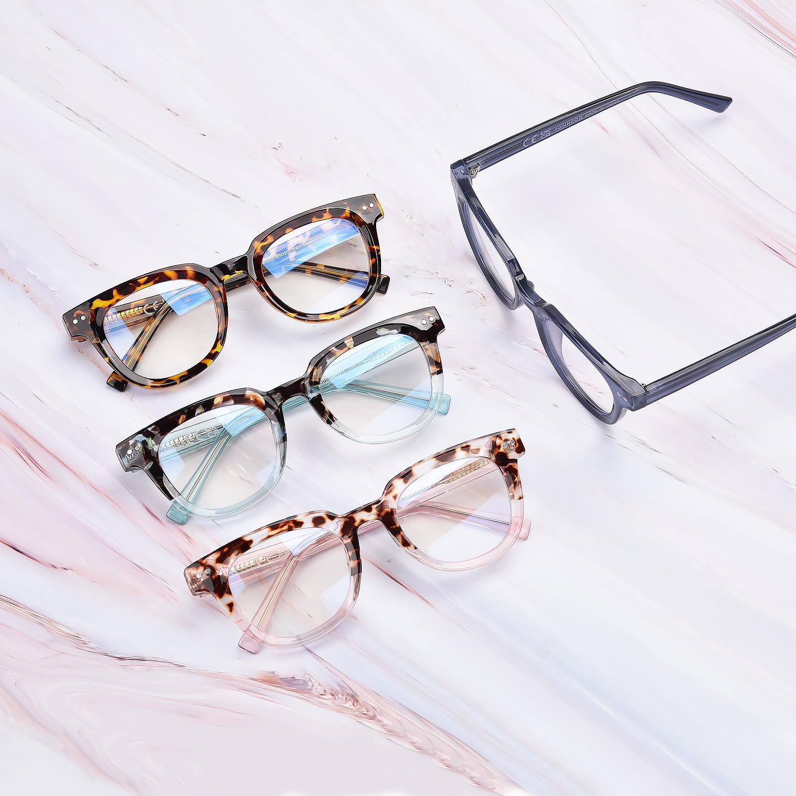 Gafas cuadradas con bloqueo de luz azul de gran tamaño para mujer, antisobreesfuerzo y protección UV