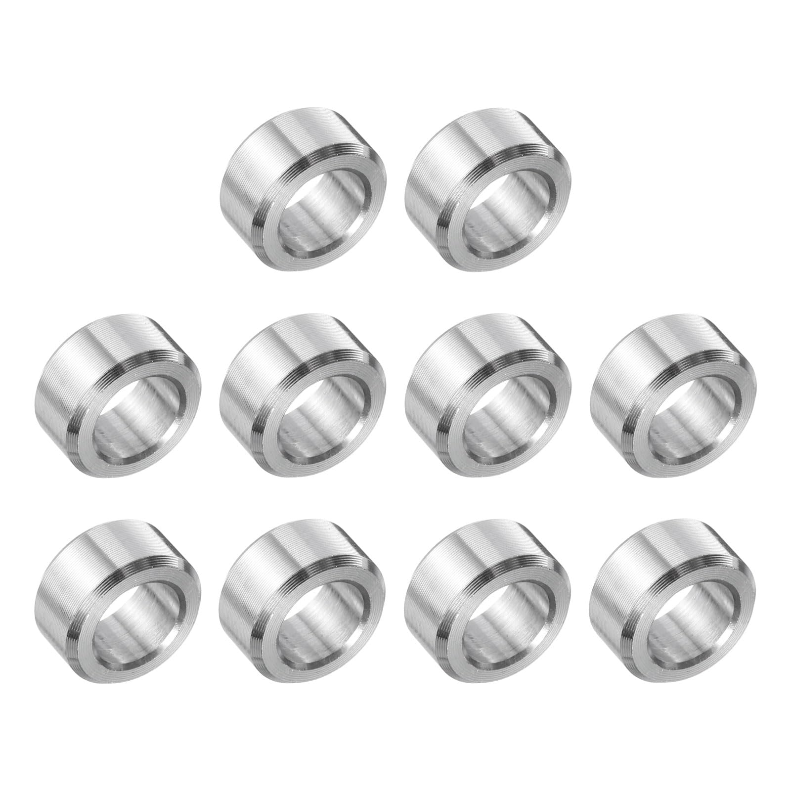 uxcell 10 Pcs Stainless Steel Spacers, 5/16" Bore x 1/2" OD x 1/4" Length Screw Bushing Plain Finish Round Metal Spacer for 5/16" Screws Bolts and Rods