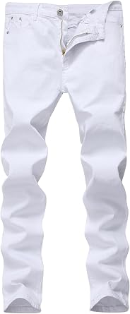 Mens Skinny Slim Fit Stretch Straight Leg Fashion Jeans Pants