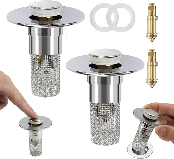 浴室厨房水池过滤器弹跳式水池堵头两件套