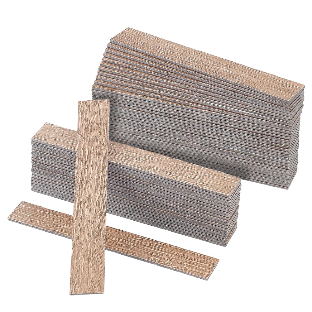 FINGERINSPIRE 80pcs Self-Adhesive Dollhouse Wood Flooring Peel 100x15mm BurlyWood Miniature Flooring Strips with Realistic Wood Grain for DIY Mini House Decoration Craft Projects Dollhouse Accessories