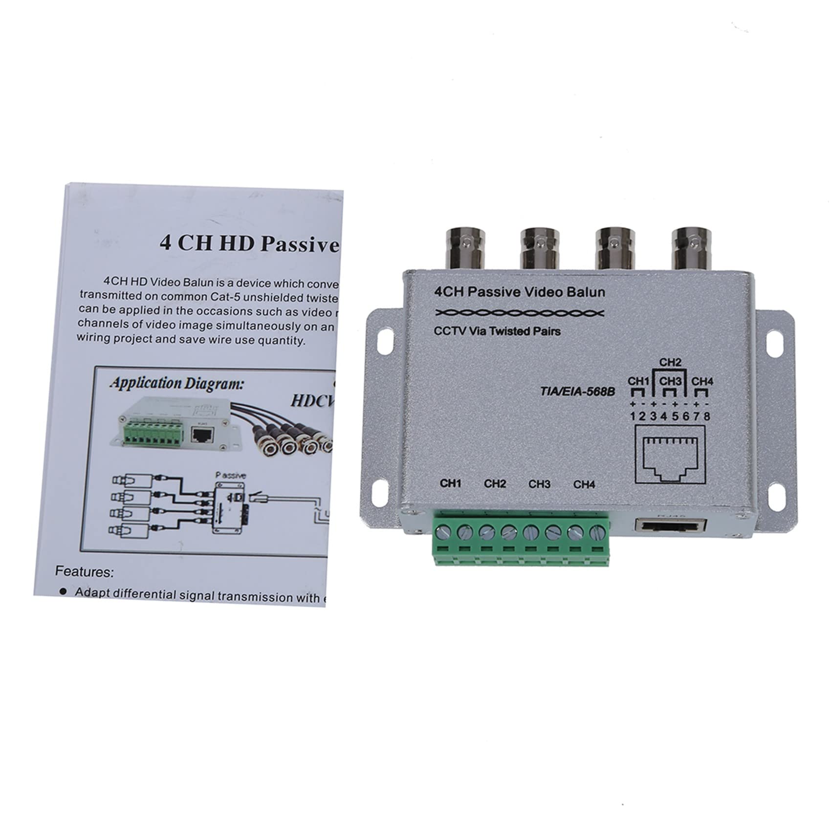 PENGY 4X Transceptor Balun Video UTP 4 Canales