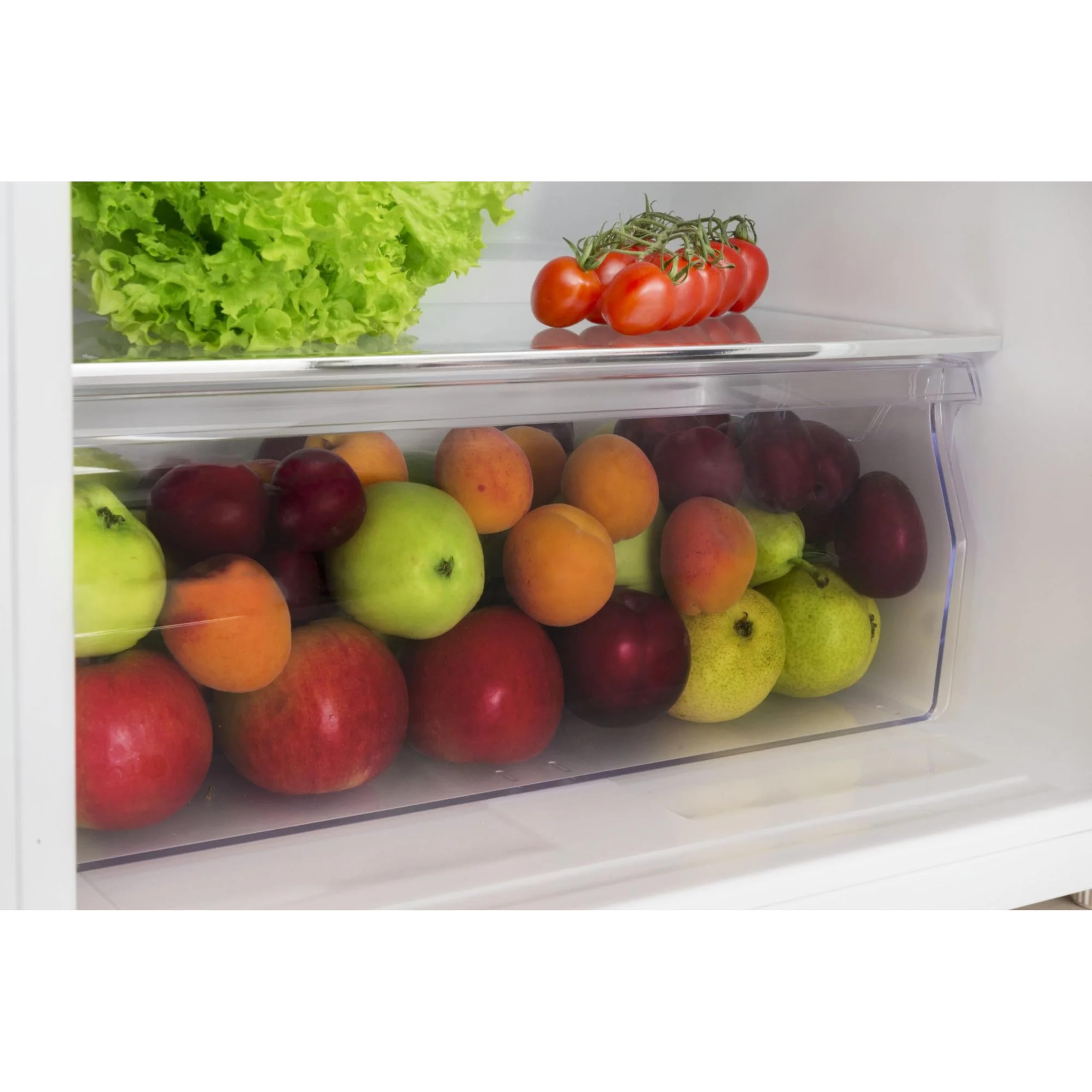 Amica Kühlschrank mit Gefrierfach 136 L 85x60x64,8 cm KS 15915 W | 117 L Kühlteil, 19 L Gefrierteil, LED Beleuchtung, Gemüseschublade, Wechselbarer Türanschlag, Glasablage
