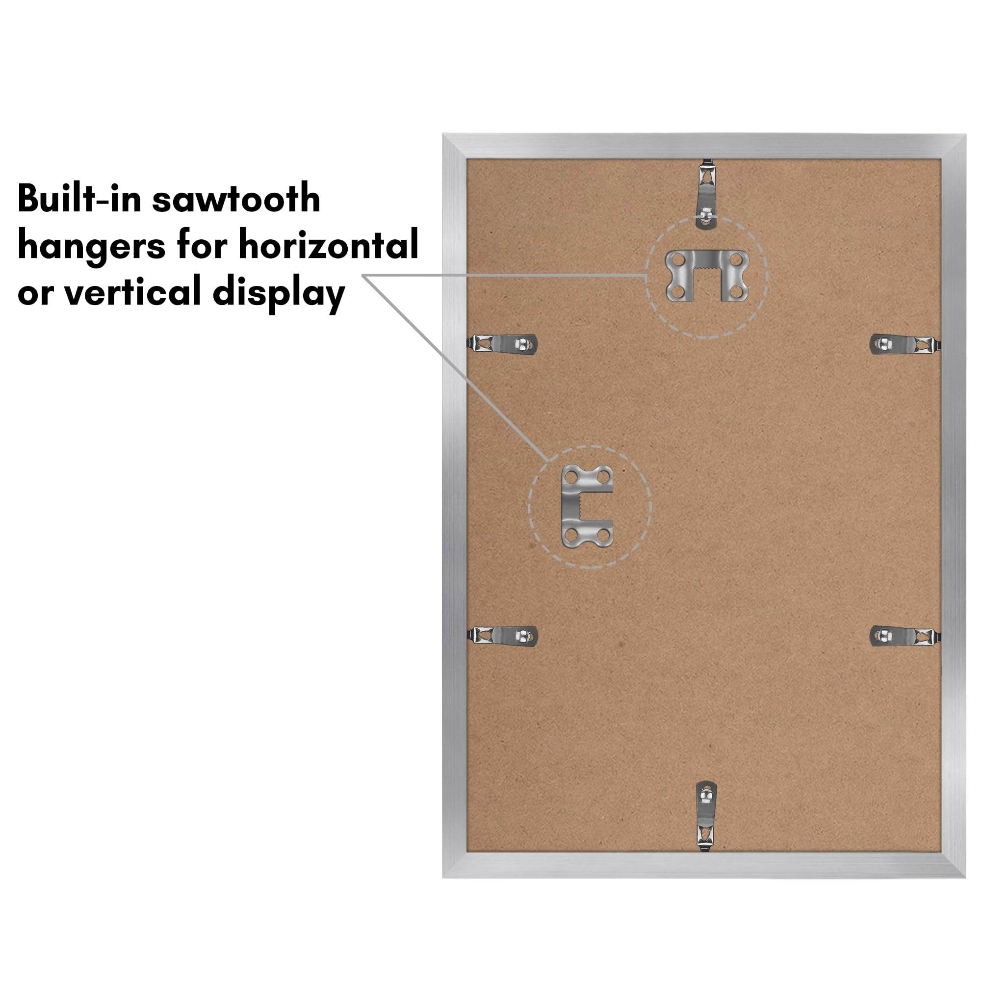 Americanflat 8x12 Picture Frame Set Of 5 - Black Slim Frame With Polished Plexiglass & Mat For Wall Display - View #8