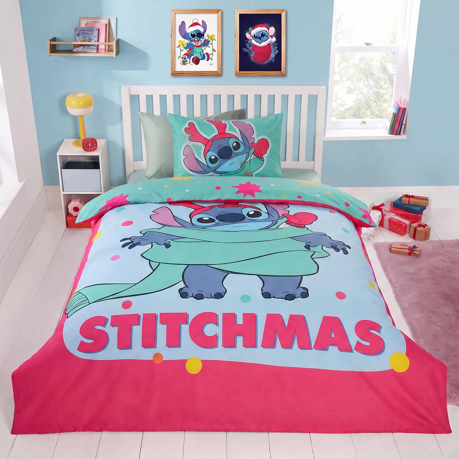 OHS Stitch Duvet Cover Set for Kids Officially Licensed, Multi - Single
