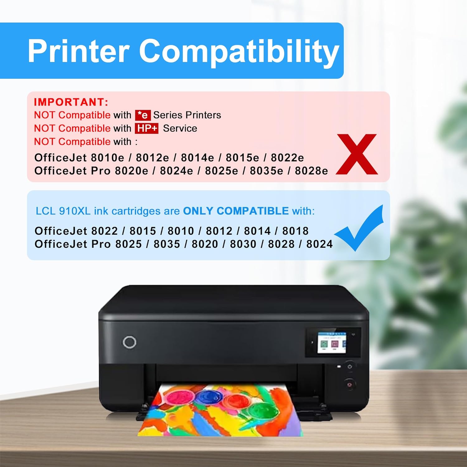 LCL 910XL Color Ink Cartridges Combo Pack Replacement for HP 910 Cyan Magenta Yellow Ink Cartridges 3-Pack for HP OfficeJet Pro 8025 8035 8020 8028 8024 8022 8015 8010 8012 8014 8018 Printers