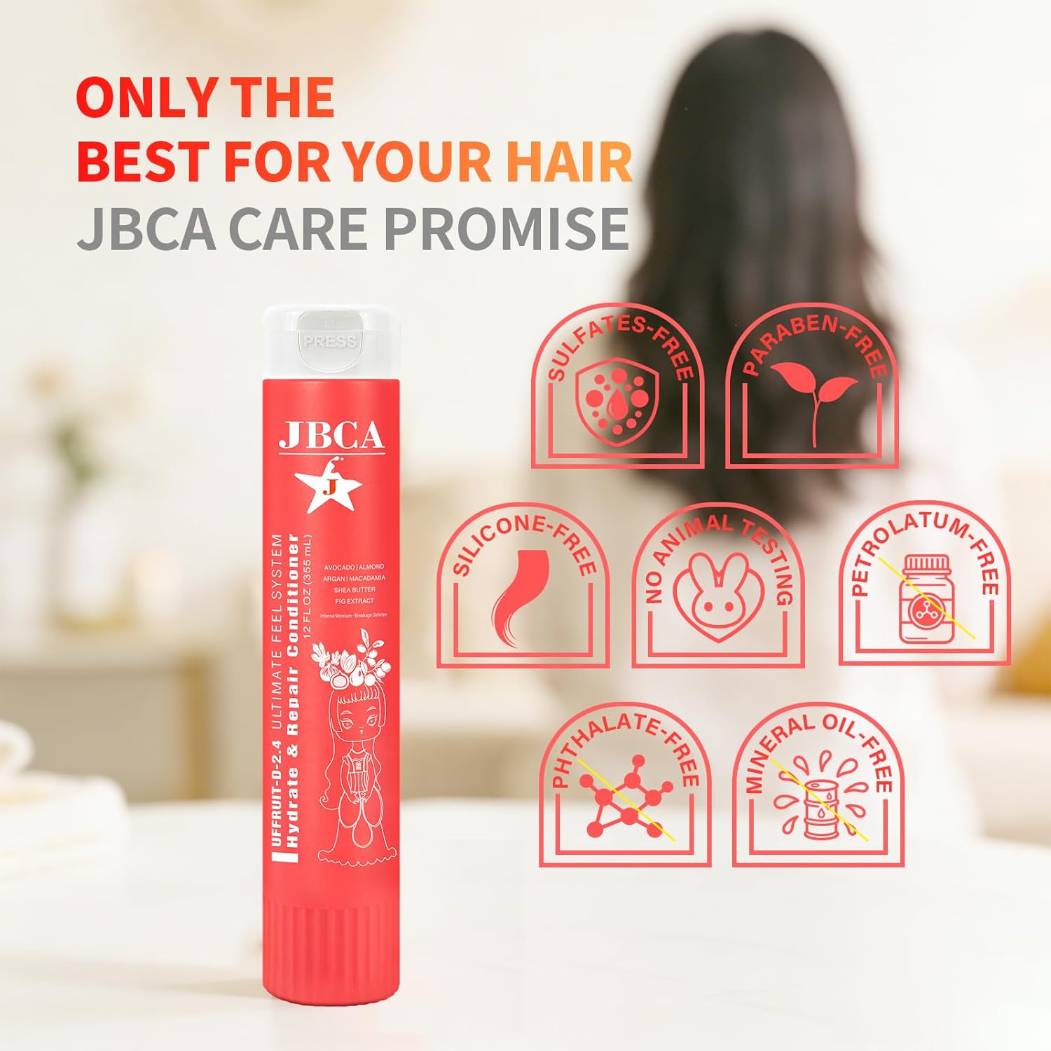 JBCA Hydrate & Repair Conditioner with Shea Butter & Fig Extract - For Dry, Thick, Damaged Hair - Deeply Moisturizes & Detangles - 33.81 Fl Oz