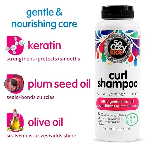 Miniatura 2 de So Cozy Paquete de champú y acondicionador de rizos y desenredante sin enjuague para niños