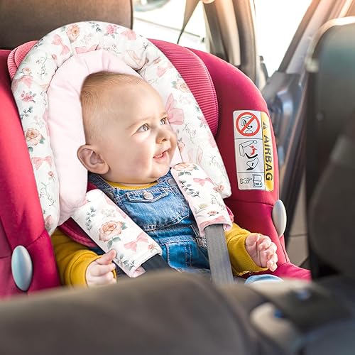 Miniatura 4 de GFU Soporte de cabeza de asiento de automóvil para recién nacido, 2 en 1, soporte para el cuerpo del asiento de automóvil infantil con almohadillas