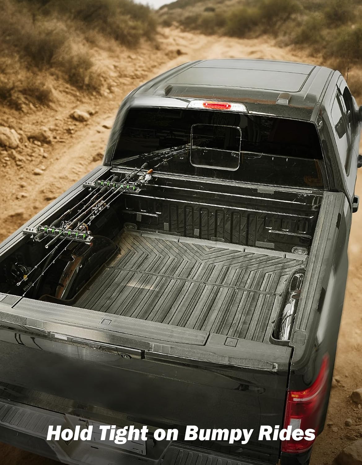 JOYTUTUS Truck Bed Fishing Rod Holder | 6-Rod Capacity | Secure Clamp-On Design | Fits Truck Bed & Boats | Horizontally or Vertically Place