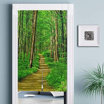 Amazon｜マキク（MAKIKU） のれん 森 北欧 風景 グリーン おしゃれ