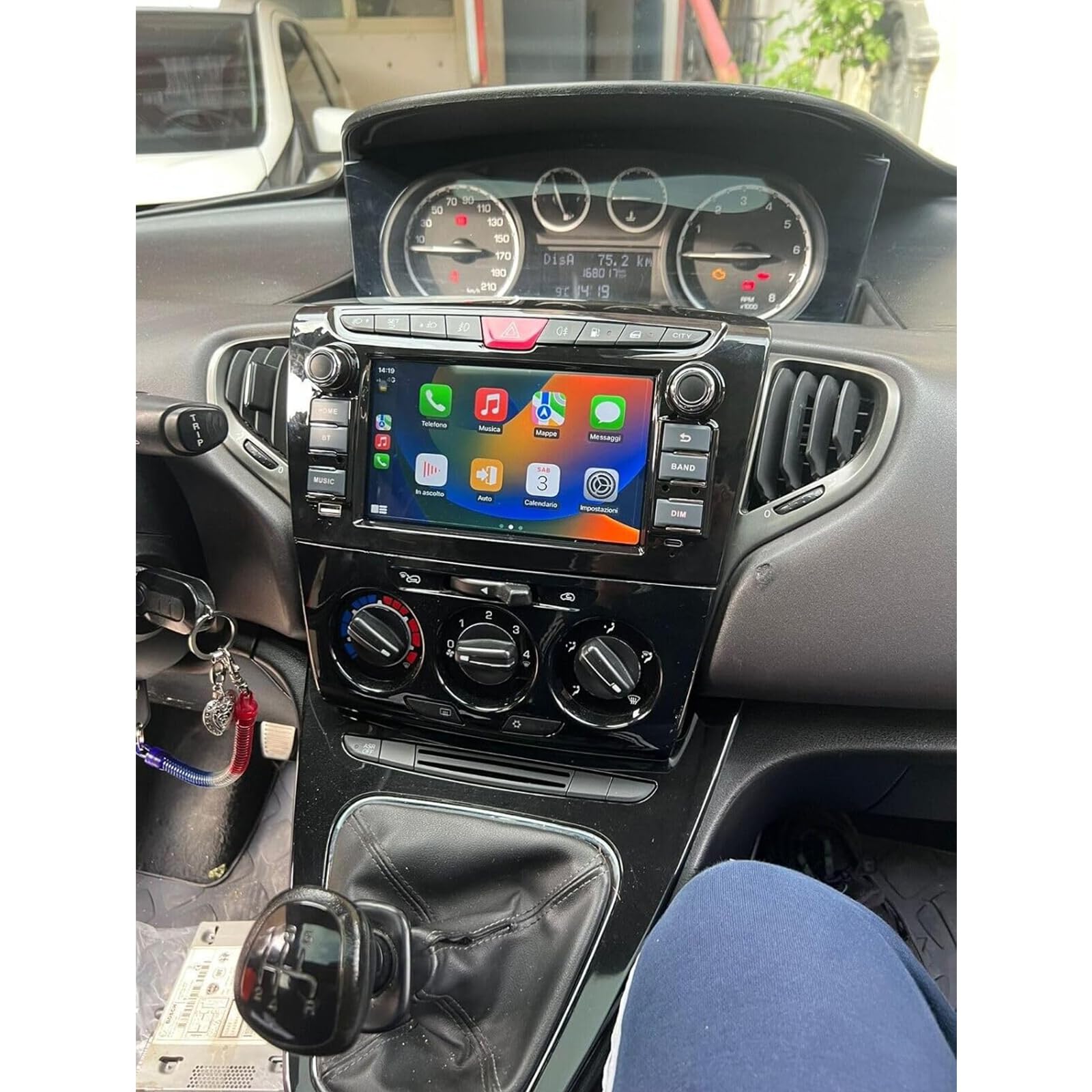 Autoradio stereo da 7"per LANCIA Ypsilon 2012-2020 con Carplay wireless/Android Auto HD Touch Screen Navigazione GPS Android WiFi Bluetooth FM/RDS Mirror Link EQ SWC Teleca (b, 4 CORE 2+32G)