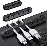 Vista 14 de SOULWIT Clips de soporte para cables, paquete de 3 clips organizadores de cables de silicona autoadhesivos para escritorio, cable de carga USB