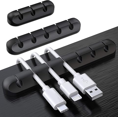 SOULWIT Cable Holder Clips, 3-Pack Cable Management Cord...