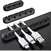 SOULWIT Cable Holder Clips, 3-Pack Cable Management Cord Organizer Clips Silicone Self Adhesive for Desktop USB Charging Cable Nightstand Power Cord Mouse Cable Wire PC Office Home