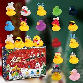 Duck Advent Calendar 2023, Christmas Rubber Duck Advent Calendar, 24 Days Of Christmas Countdown With Rubber Duck, Advent Calendar 2023 Toddler Bath Toys Ducks