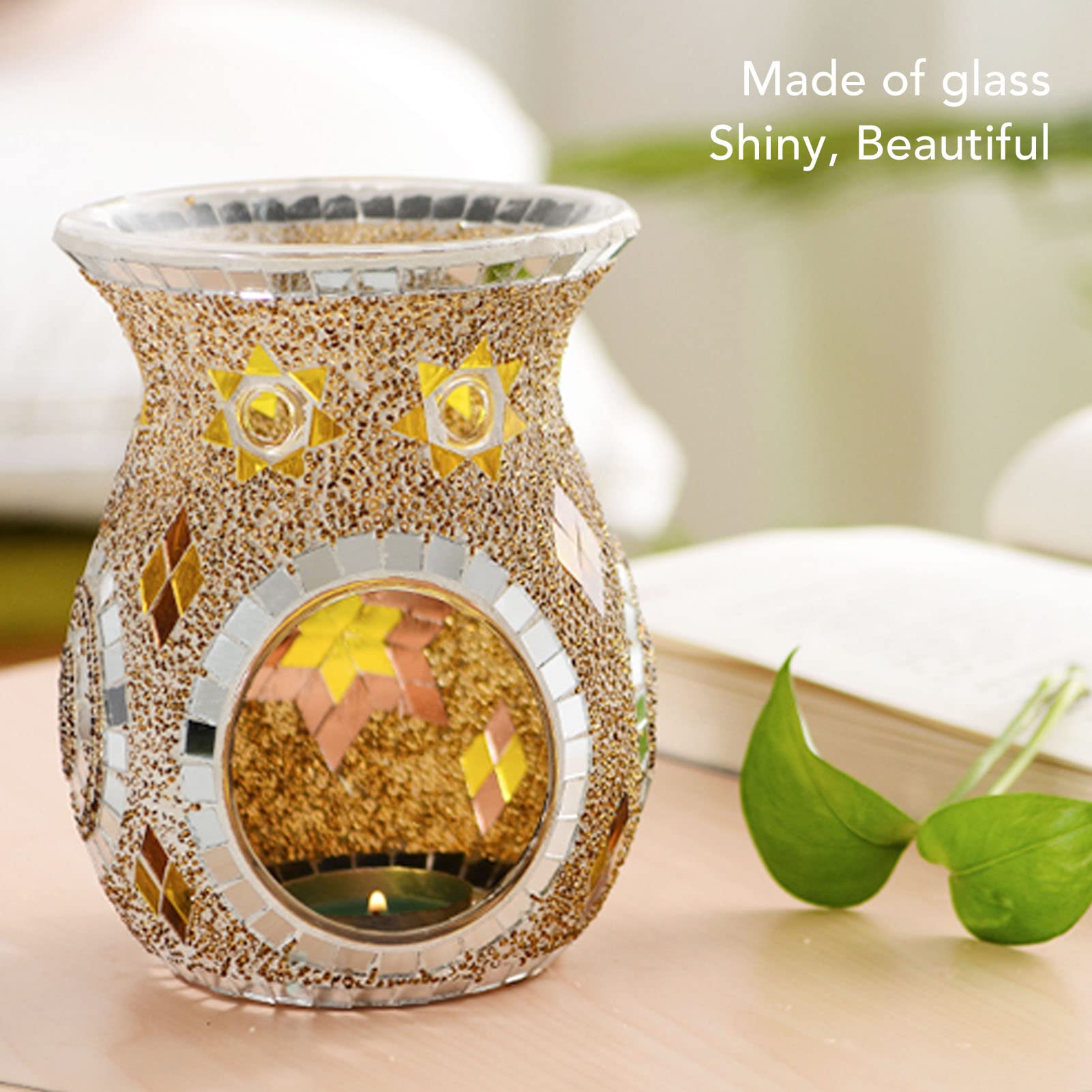 Kominek Na Olejki Eteryczne, Podgrzewacz Do Olejków Zapachowych, Palniki Na świeczniki Tealight, Mozaika Szklana Kadzidło Dyfuzor Zapachowy Tealight świecznik Do Aromaterapii Do Domowej Sypialni