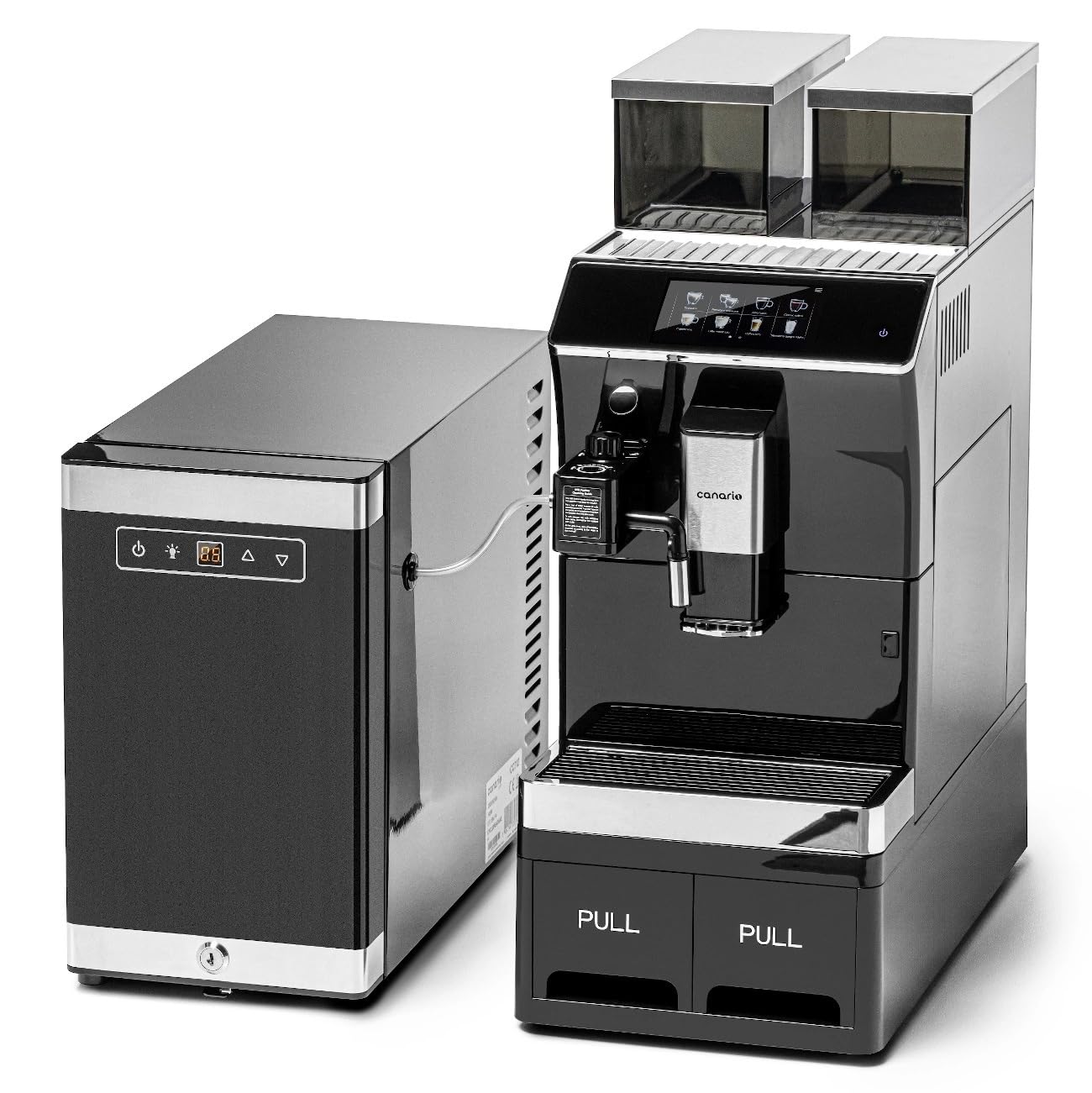 Canario Cafe CC703 Cafetera Totalmente Automática, Cafetera Profesional, Pantalla Táctil, Espumador de Leche Automático, Bebidas Programables, para Bares, Restaurantes y Oficinas
