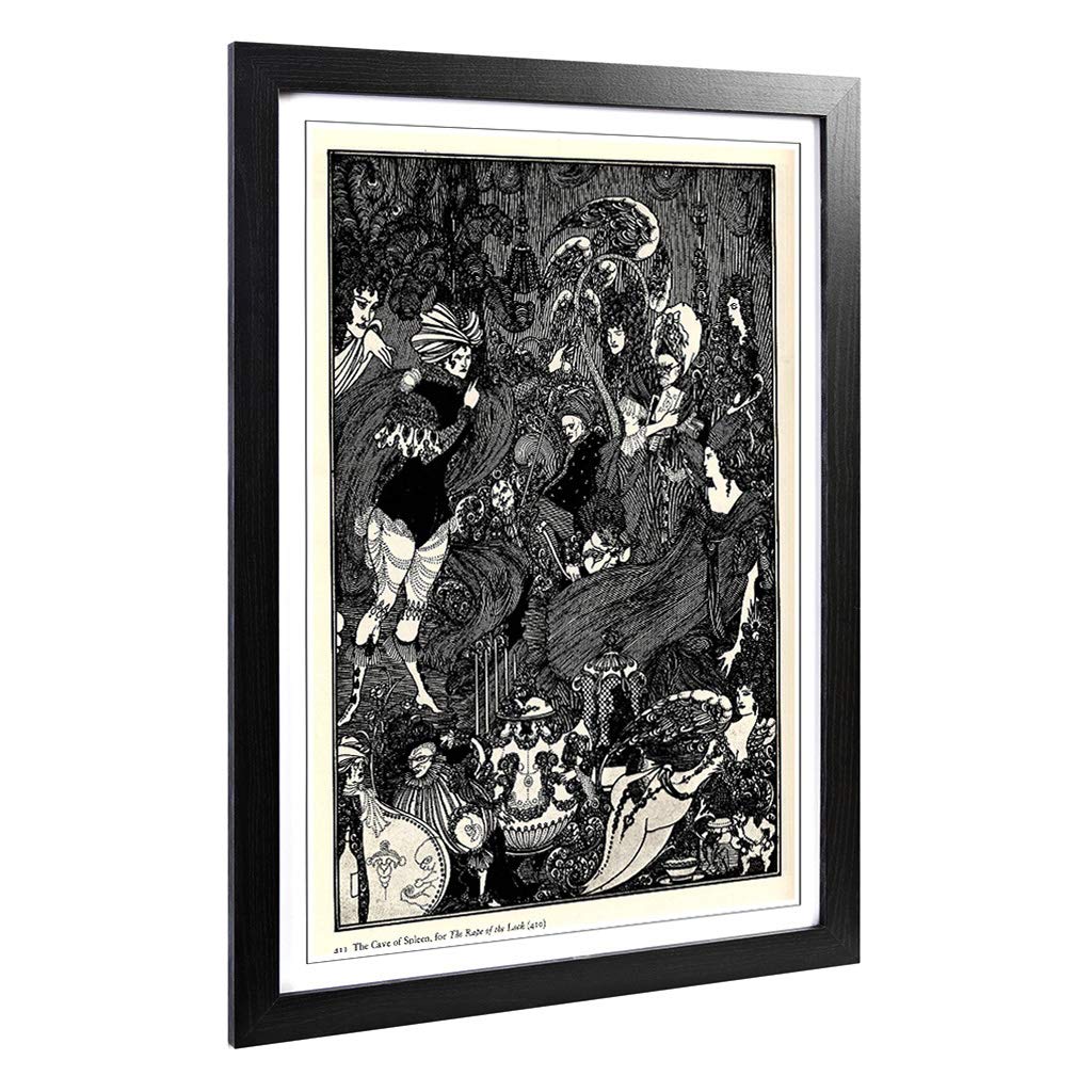 Big Box Art Framed Print of Aubrey Beardsley The Cave of Spleen Design | Wall Art Picture | Home Decor for Kitchen, Living Room, Bedroom, Hallway, Black, A2 / 24.5x18 Inch / 62x45cm