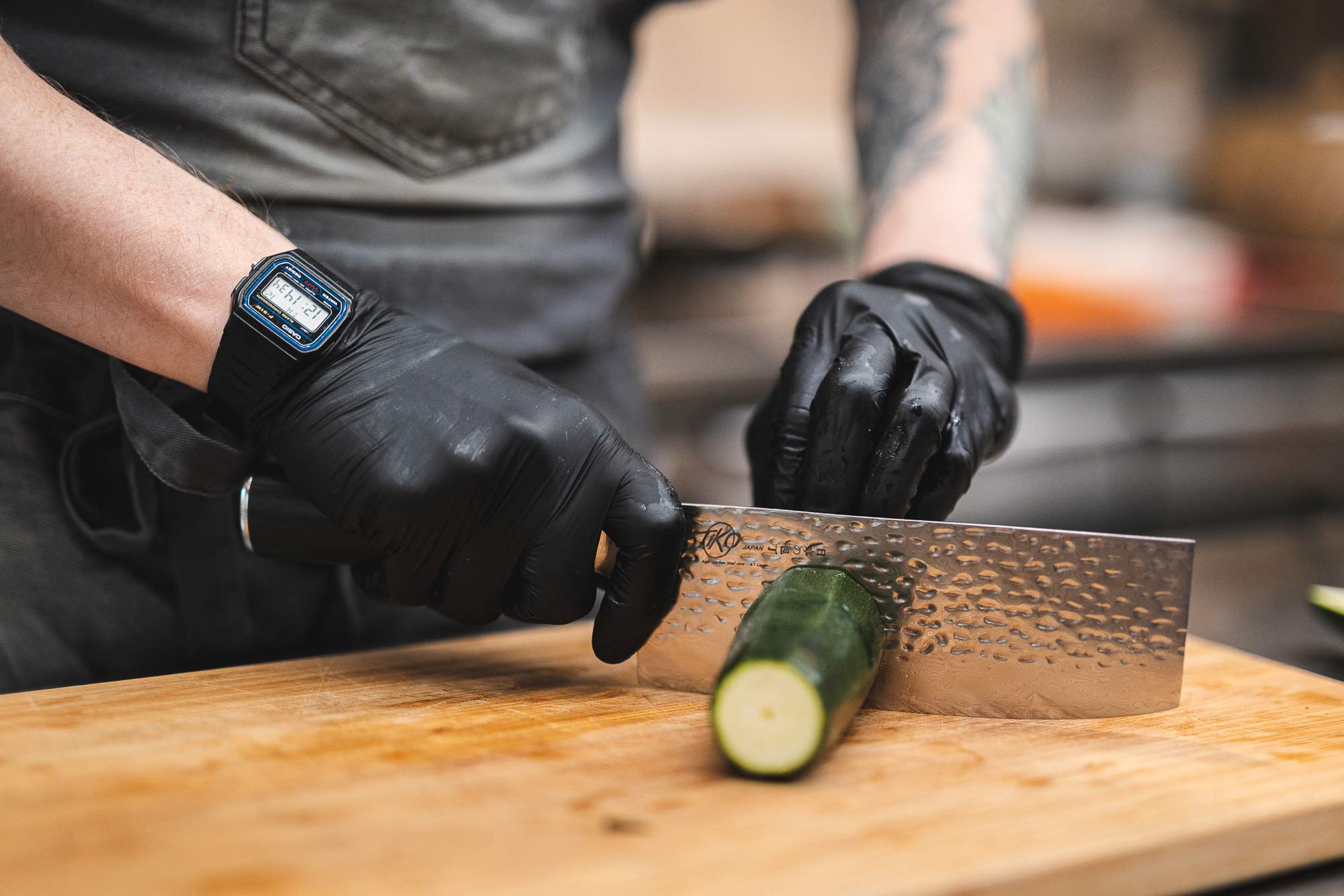 Coltello Nakiri professionale da 7 pollici in acciaio damasco con manico a conch
