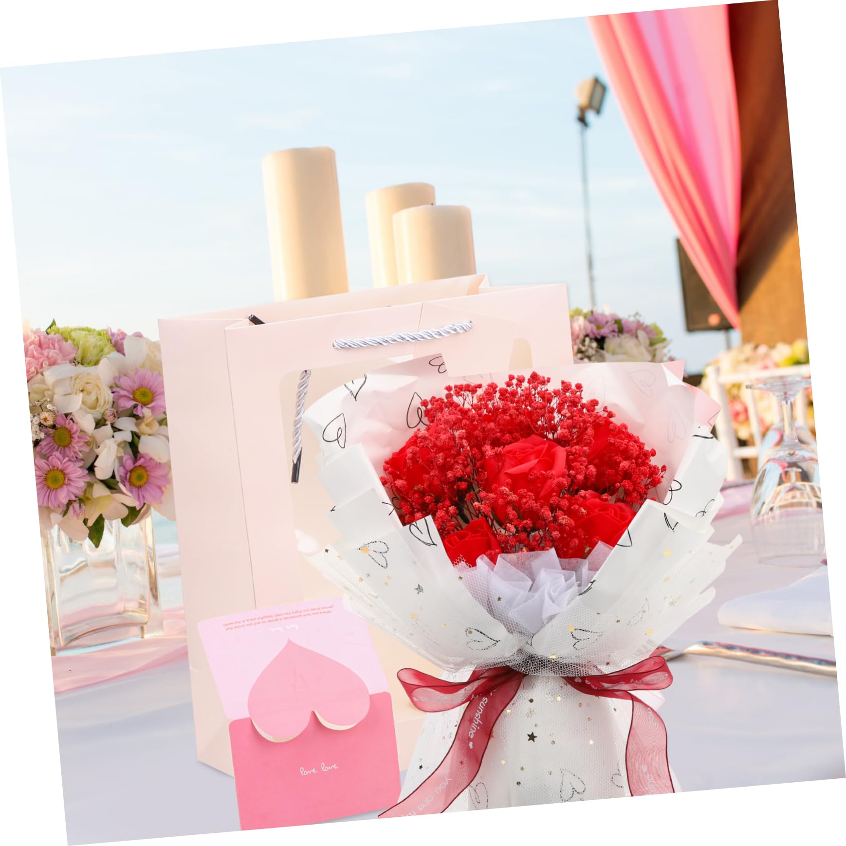 ABOOFAN Lot De 2 Bouquets De Gypsophile Artificielle Séchée Idéal pour Un Mariage Ou Une Petite Amie