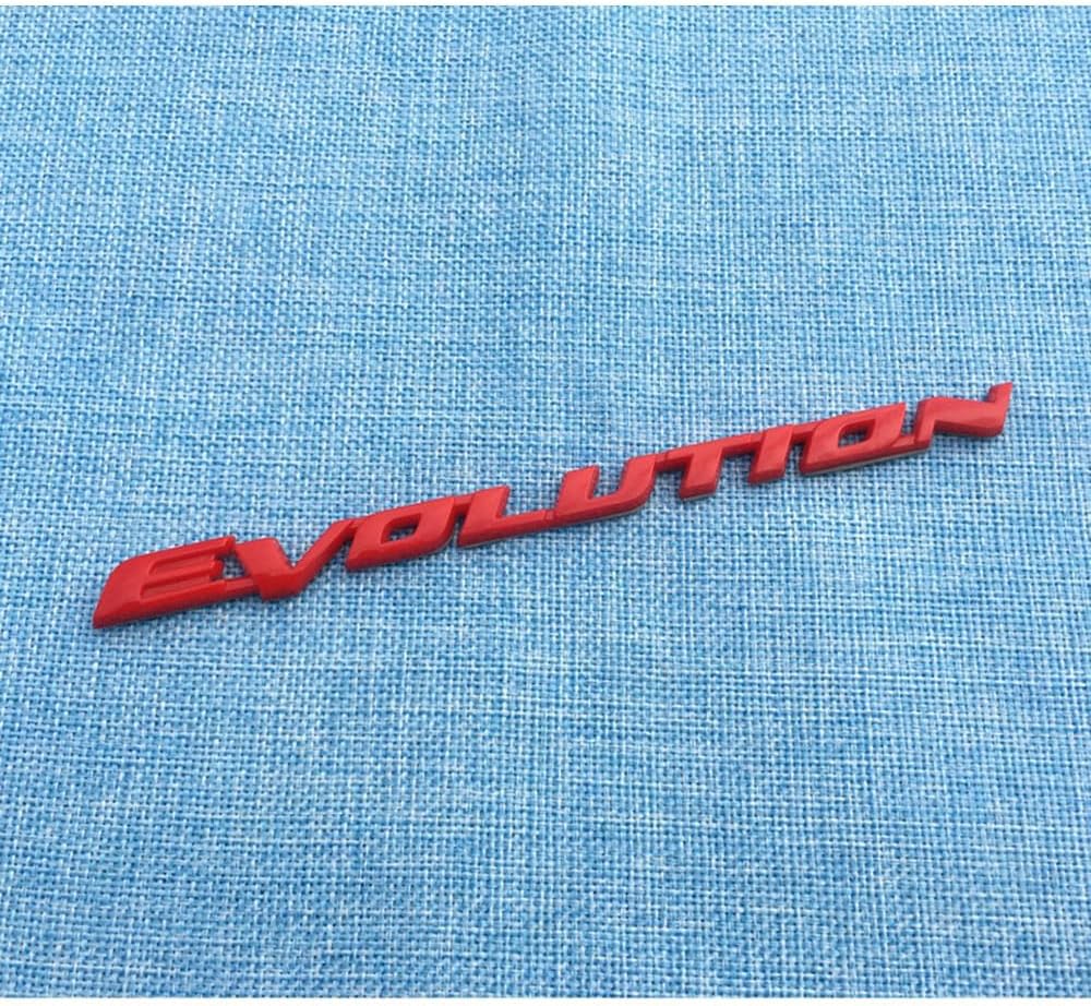 Car Emblem Sticker for Mitsubishi Lancer Evolution X EVO Car Front and Rear Hood Trunk Grille Car Body Self Adhesive Sticker 3D Badge Decals Emblems,Red Style