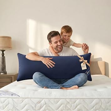 Cosybay 1 PC Cooling Pillow, 14x36 inch Long Throw Pillow, Neck Pillow, Pillow Insert for Side Sleep, for Living Room, Couch and Sofa, Suitable Prussian Blue