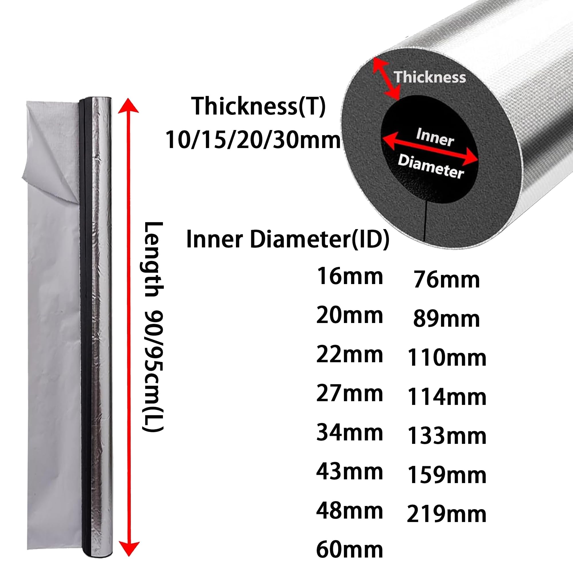 Tubi in Schiuma Isolante Manicotto per Tubo Isolante Antigelo per Esterni