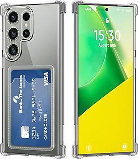 جراب كريستال لموبايل سامسونج جالاكسي S25 الترا مع فتحات للبطاقات، غطاء واقي من السيليكون الناعم والبولي يوريثين الحراري، جراب شفاف مضاد للخدش من ديفاسو