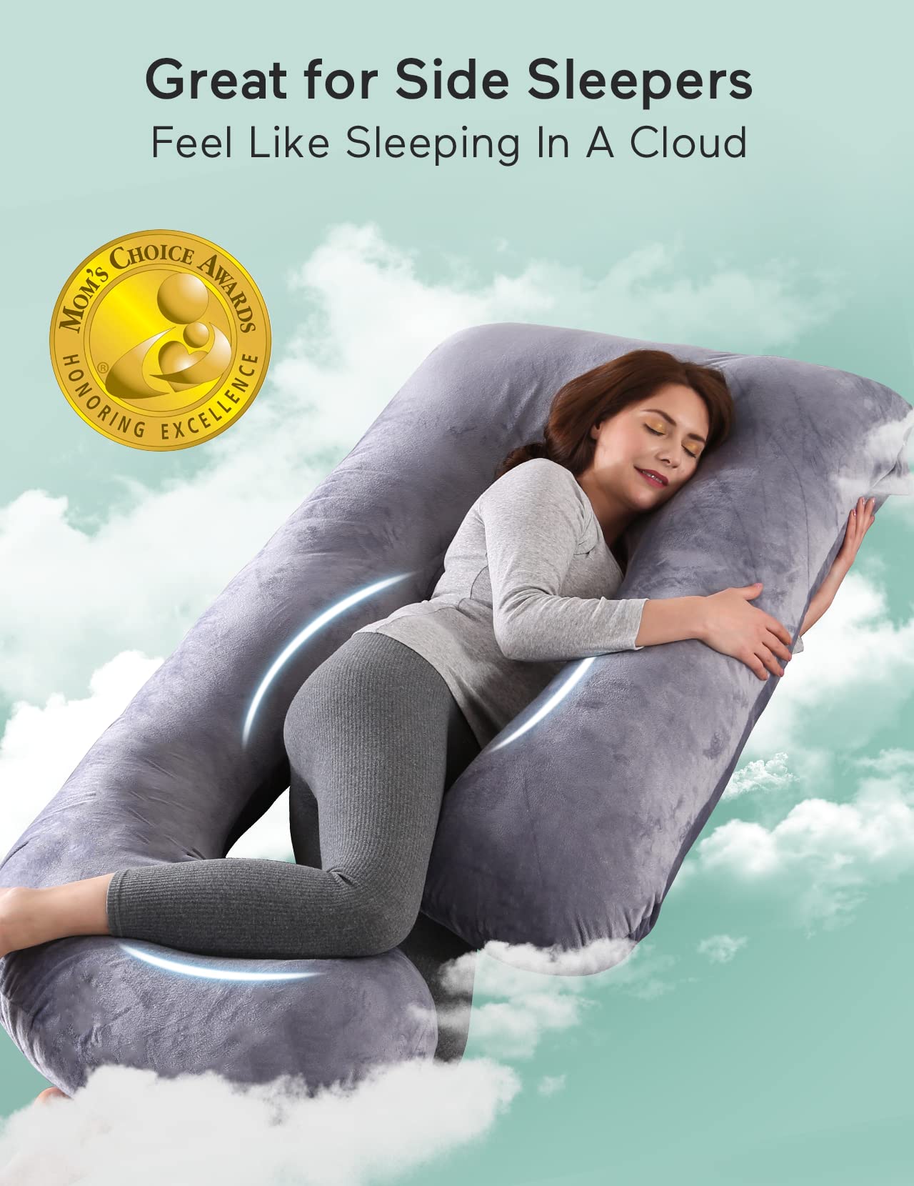 Momcozy Pregnancy Pillows, U Shaped Full Body Maternity Pillow with