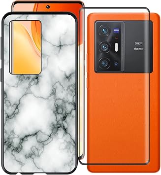 Case for Vivo X70 Pro+ 6.78", with 1 Tempered Glass Screen Protector. Black Soft Silicone Anti-Drop Cover, TPU Bumper Non-Slip Shell, for Vivo X70 Pro+ Protective Case - WM73