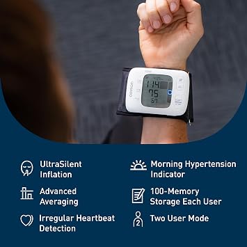 OMRON Gold Wireless Wrist Blood Pressure Monitor for Home Use - #1 Doctor & Pharmacist Recommended Brand - Clinically Validated - Connect App