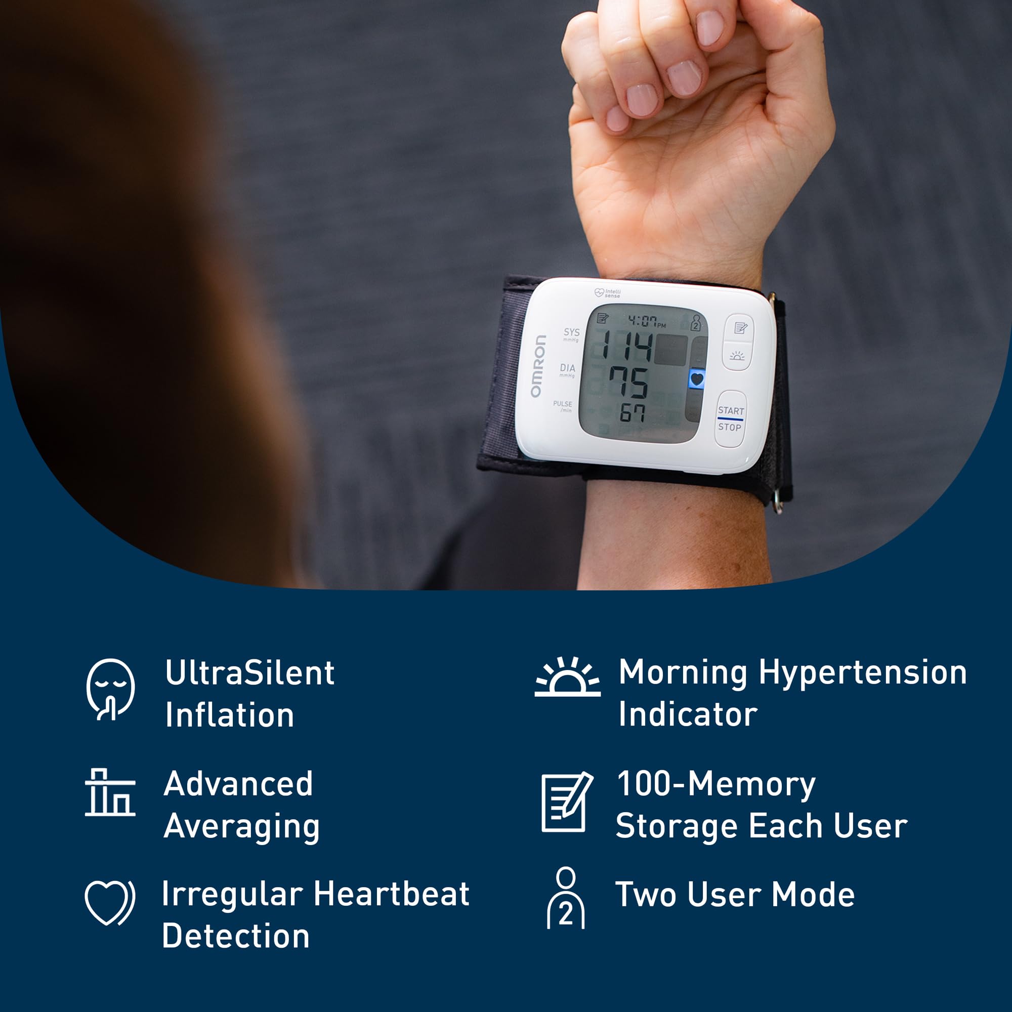 OMRON Gold Wireless Wrist Blood Pressure Monitor for Home Use - #1 Doctor & Pharmacist Recommended Brand - Clinically Validated - Connect App