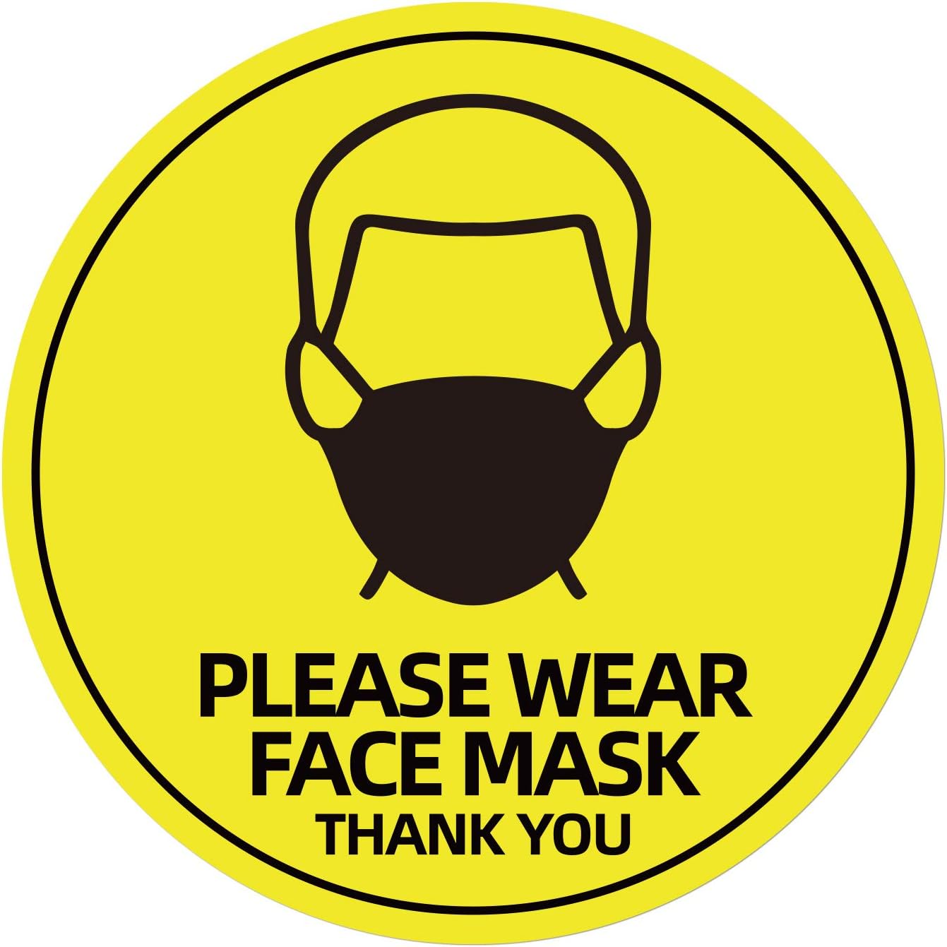 Buy 5 Pack 8" Please Wear Face Mask Sign Sticker, Public Safety Decal