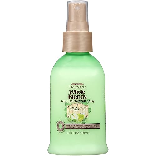 Garnier Whole Blends Refreshing - Spray desenredante ligero 5 en 1, cabello normal, 5 onzas líquidas