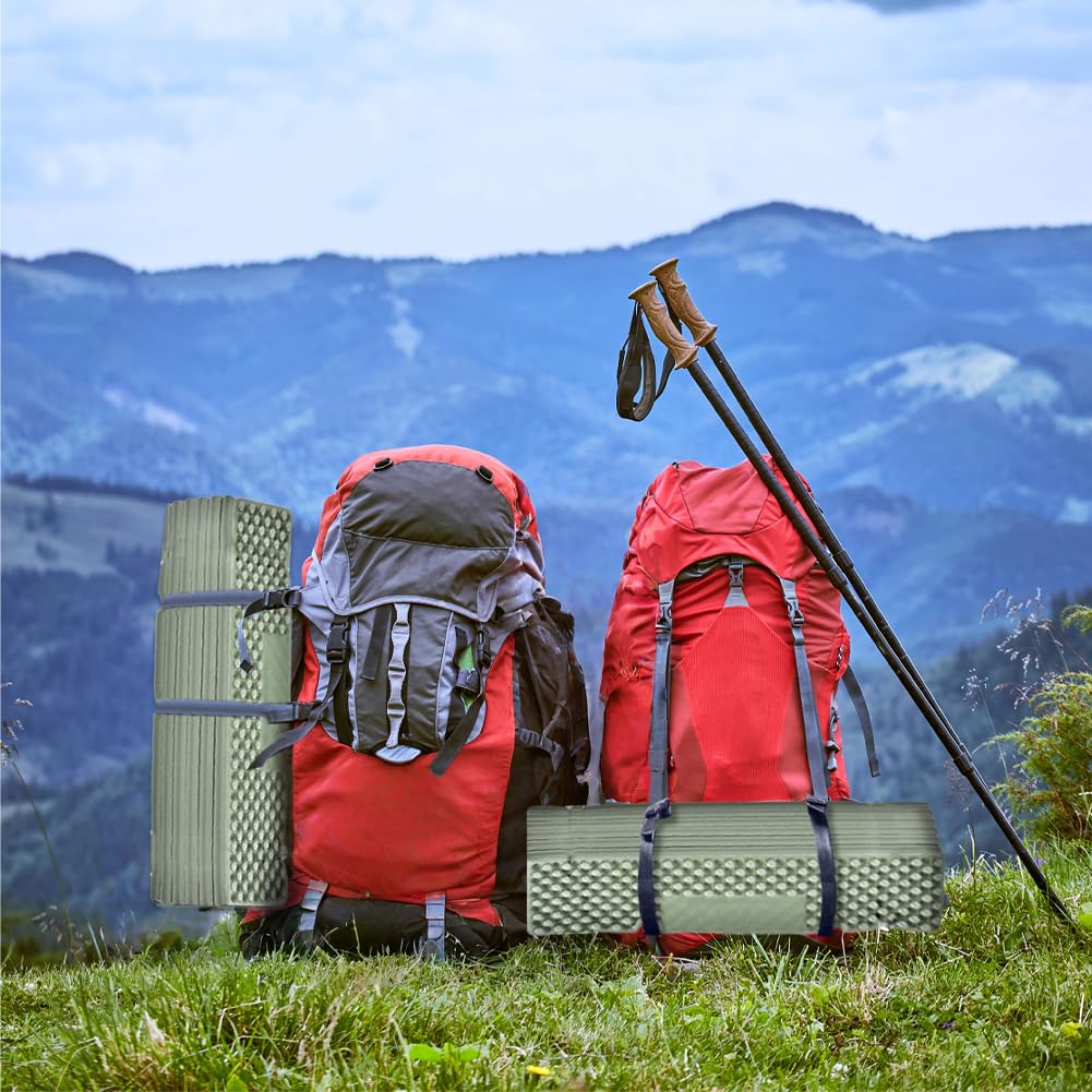 Matelas de Camping Pliable en Mousse IXPE avec Revêtement Aluminium Tapis de Sol Isolant Thermique 185x55x2cm pour Randonnée Trekking et Bivouac Ultra-léger et Imperméable