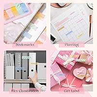 Vista 4 de NEWEST 400 pestañas adhesivas transparentes para índice, banderas de notas desplegables transparentes, calcomanías de recordatorio de PET