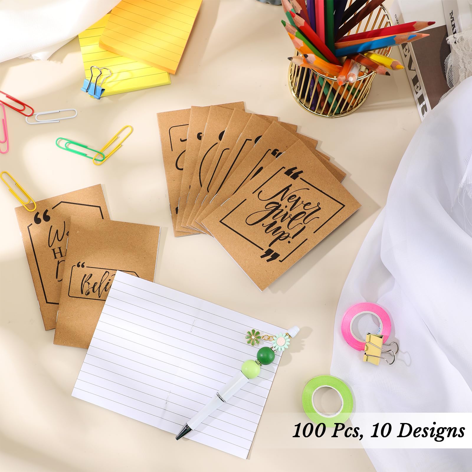 Tenare 12 Sets Regalos De Agradecimiento Empleado 12 Cuadernos Inspiradores Blocs De Notas De Bolsillo Pequeños 12 Bolígrafos Motivacionales Thank You Stylus 2 En 1 Para Compañero Trabajo(Vistoso