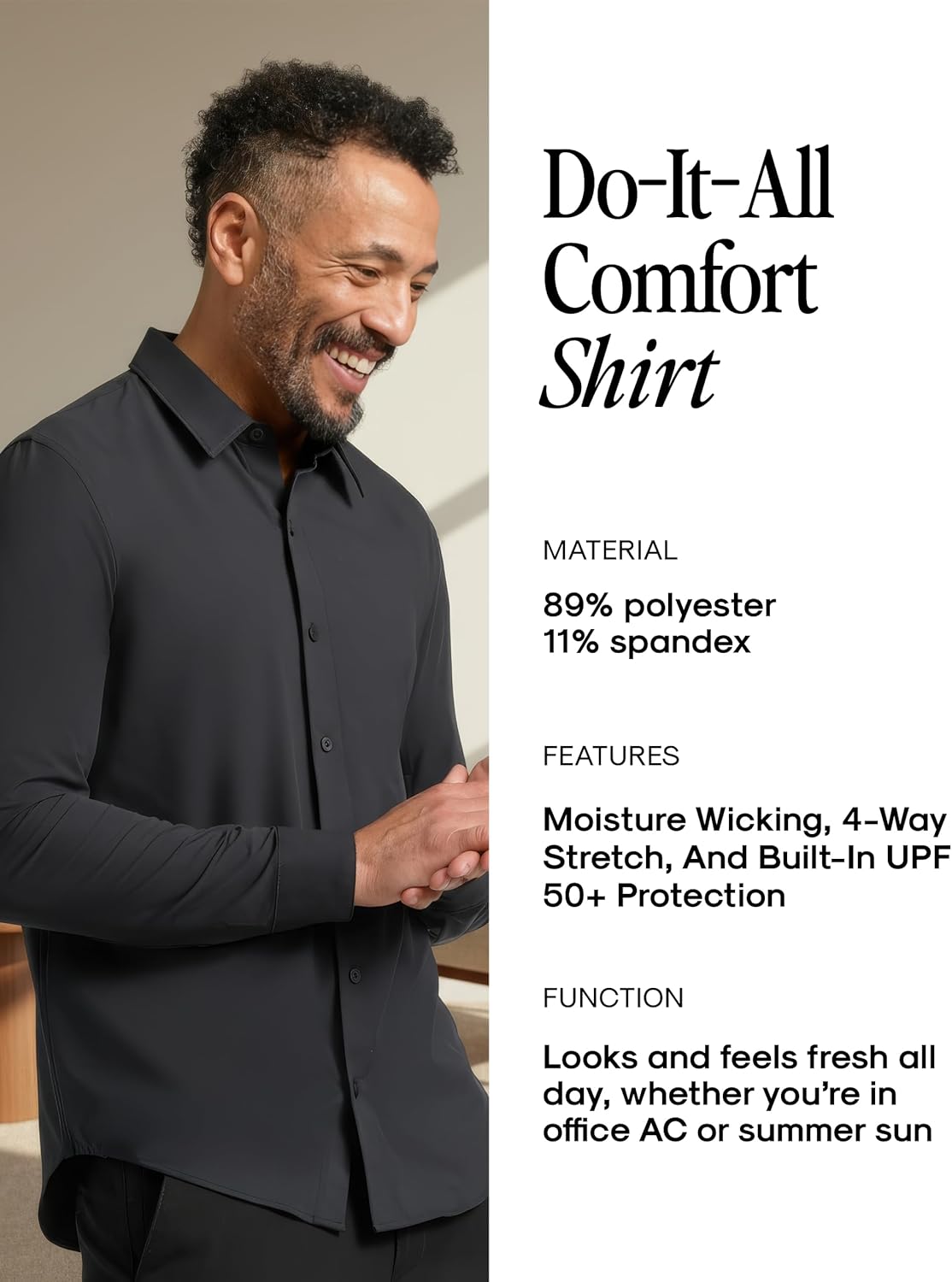 True Classic Long Sleeve Shirts for Men – Casual Mens Dress Shirts, Stretch Button Down Shirt Men, Slim & Relaxed Fits - Image 9