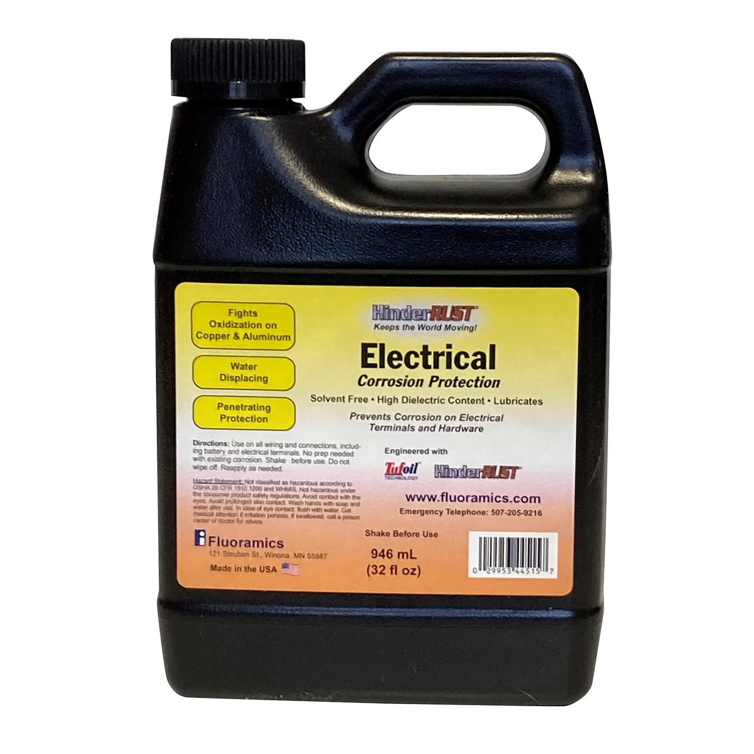 Electrical Corrosion Protection: Prevent Corrosion and Oxidization on Electronics, Wiring, and Free up Seized Fan Motors (946 mL Jug (32 fl oz / 1 qt))