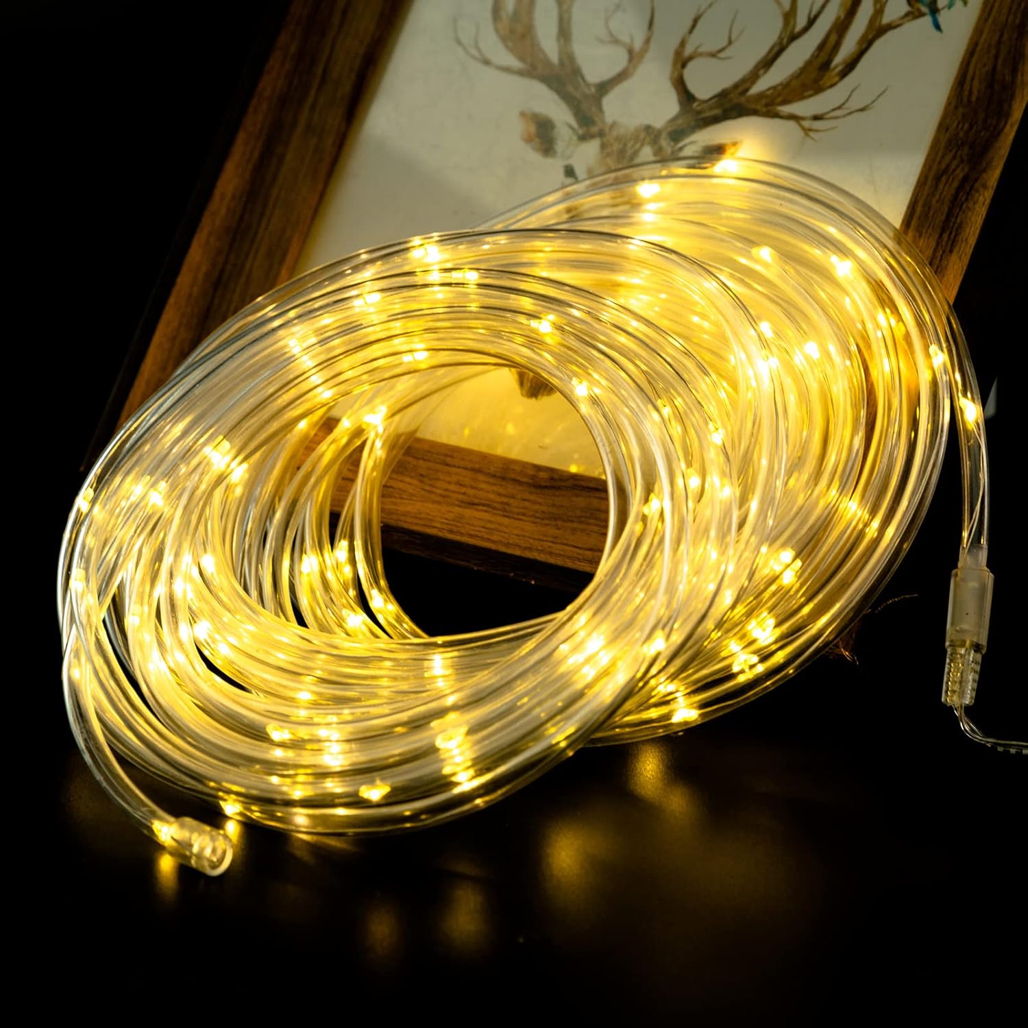 Ango Christmas Lights Solar Rope Lights 33Ft 100 LED Outdoor Waterproof