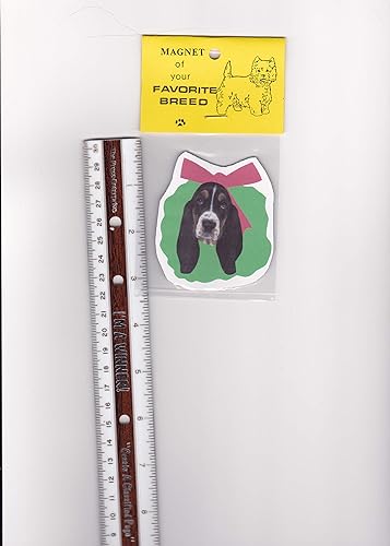 Basset Hound in Holiday Wreath Dog Magnet