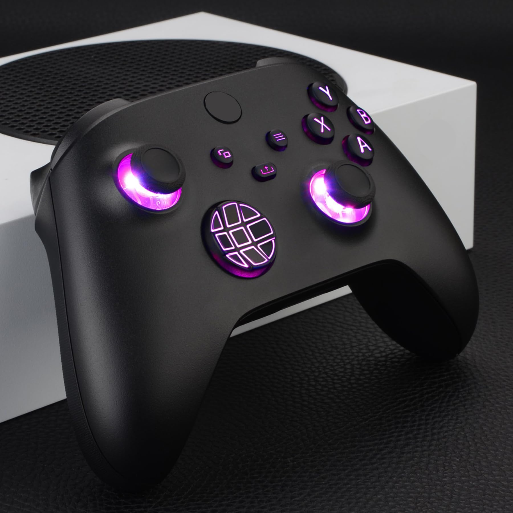 eXtremeRate Boutons Lumineux LED pour Xbox Series X S Manette avec Joystick de Remplacement pour Xbox Series X S,DTF V2 LED Kit pour Xbox Core Controller(Sans Manette)-Noir
